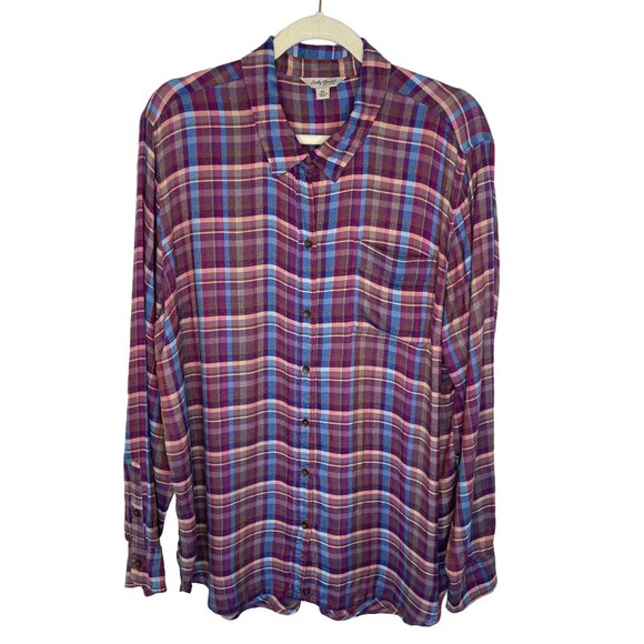 Lucky Brand Tops - Lucky Brand Purple Plaid Soft Flannel Button Up, XL